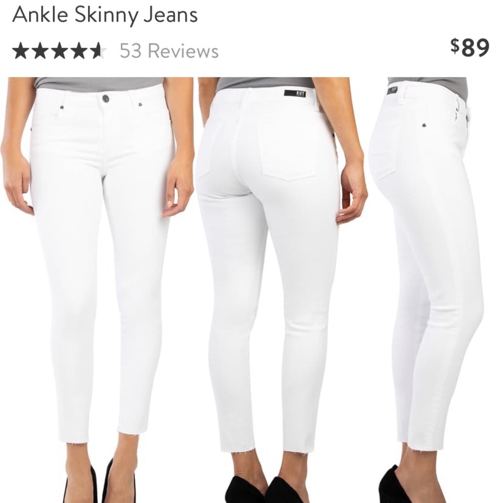 High waisted KUT from the Kloth, white jeans.